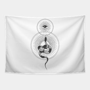 All seeing Eye of Providence and Snake of Wisdom Tapestry