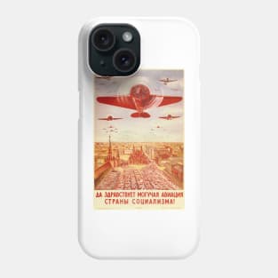 Long Live Mighty Aviation! SOVIET PROPAGANDA Art Vintage Airplane Phone Case