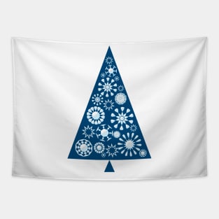 Pine Tree Snowflakes - Blue Tapestry