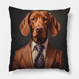 Vizsla Dog in Suit Pillow