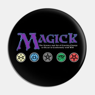 Magick, Aleister Crowley Style!  (Trading Card Parody) Pin