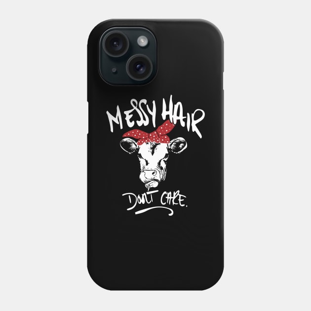 Funny Cow Saying, Messy Hair, Heifer Gift, Cow Lover graphic Phone Case by Blue Zebra