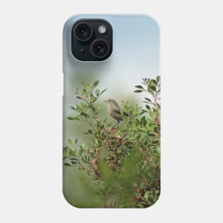 Little Grey Bird Perching on a Bush Phone Case