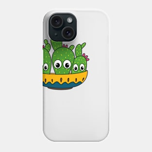 Cute Cactus Design #265: Cacti Bunch In A Bowl Planter Phone Case