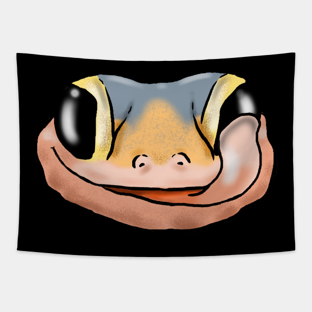 Leopard Gecko Drawing Cute Smiling Leopard Gecko Cute Gecko Face Gecko Lover Leopard Gecko Tapisserie Teepublic De smiling leopard gecko cute gecko face gecko lover