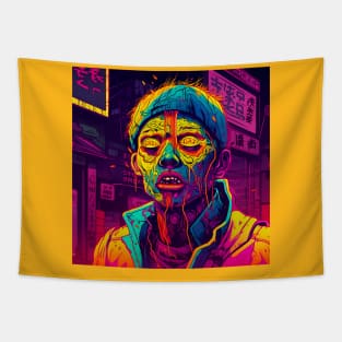Korean Zombie in neon colours Tapestry