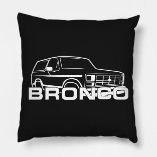 1980-1986 Ford Bronco New Logo White Pillow