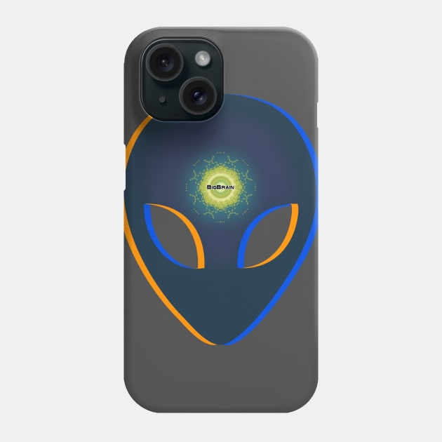 Big Brain Alien Head Phone Case by BigBrainMerch