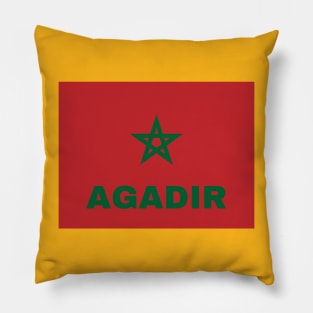 Agadir City in Moroccan Flag Pillow