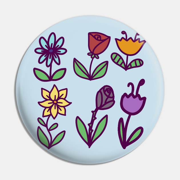 Colorful Flowers Pin by saradaboru