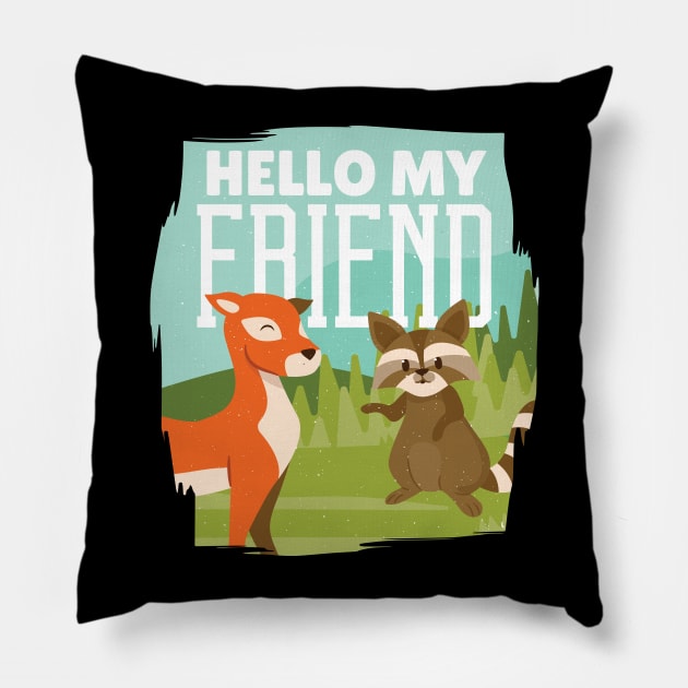 Hello My Friend - Vegan Team Pillow by Toda Loca