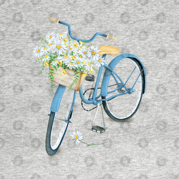blue bike with basket
