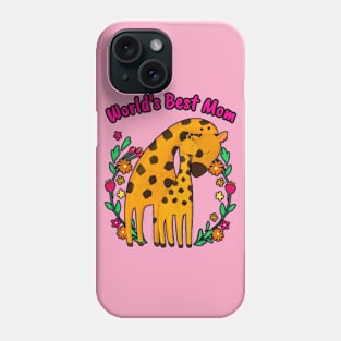 ❤️ World's Best Mom, 🦒 Giraffe Mother and Child Phone Case