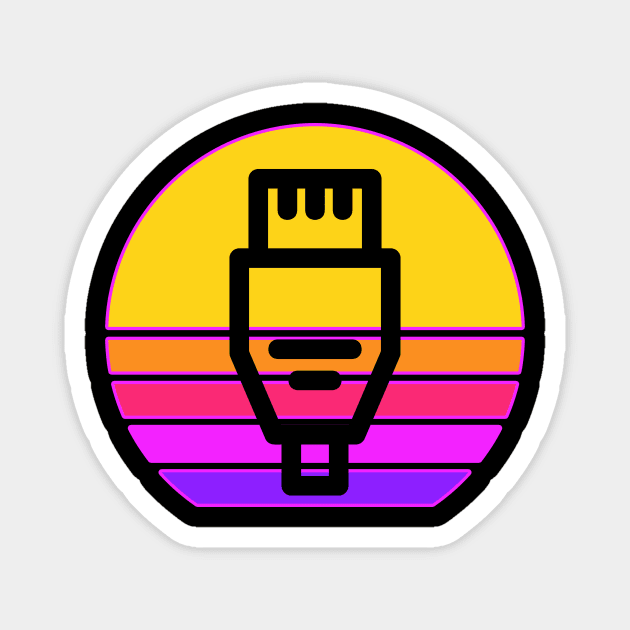 Synthwave Sunset the Internet of Things Magnet by Electrovista