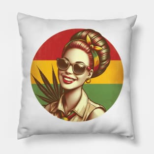 reggae rasta girl Pillow