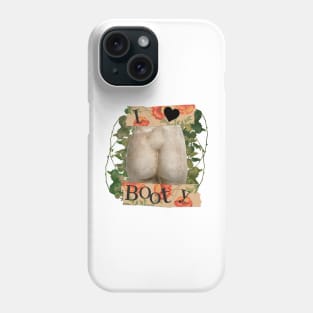 Greek stone floral design I heart booty peach Phone Case