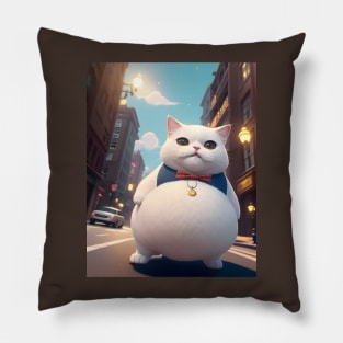 Selfie Fat cat - Modern digital art Pillow