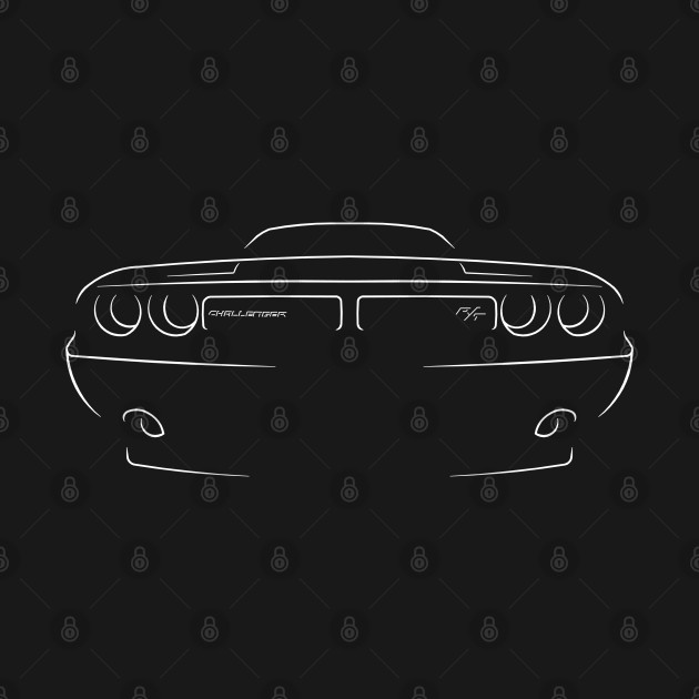 front/profile Dodge Challenger - stencil, white by mal_photography