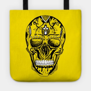 Los Muertos Sugar Skull - Black and Yellow Edition Tote