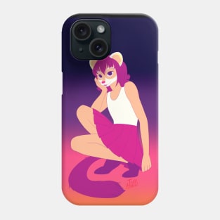 Anthro Sunset Ferret Girl Phone Case