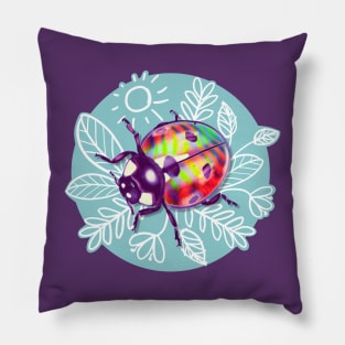 Ladybird Among Leaves Pillow