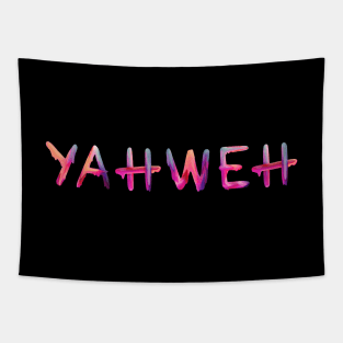 Yahweh Vibrant Colorful Text Art Tapestry