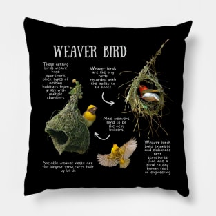 Animal Facts - Weaver bird Pillow