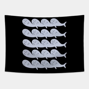 Kawaii Cute Seal Colony, Grey Seals Tapestry