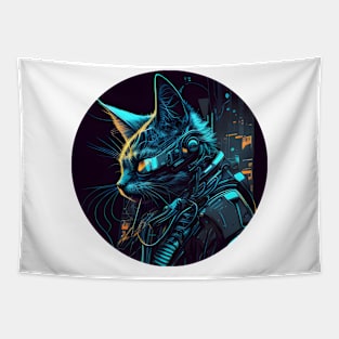 Cyberpunk Cool Cat - Love Cats Tapestry