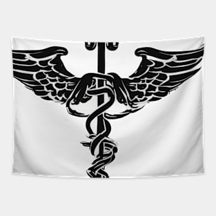 Caduceus Black Shadow Silhouette Anime Style Collection No. 196 Tapestry