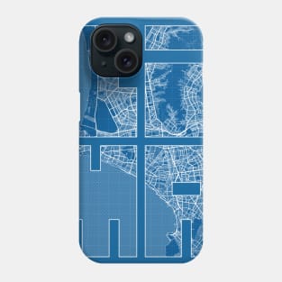 Lima, Peru City Map Typography - Blueprint Phone Case