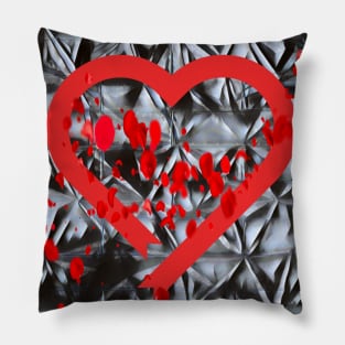 Abstract Metal Heart Design Pillow