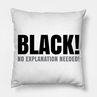 Black No Explanation Needed! Pillow
