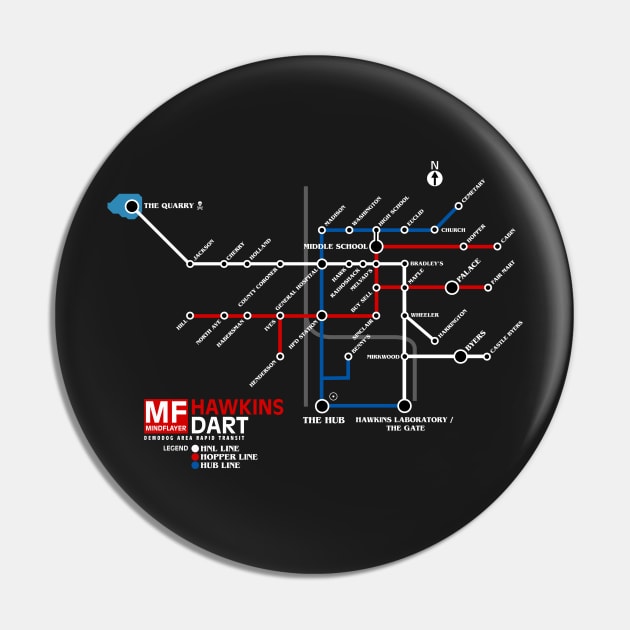 DART Demodog Area Rapid Transit Pin by crocktees