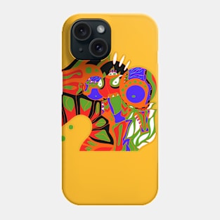 skull dogu knight in ecopop bright pattern zentangle art Phone Case