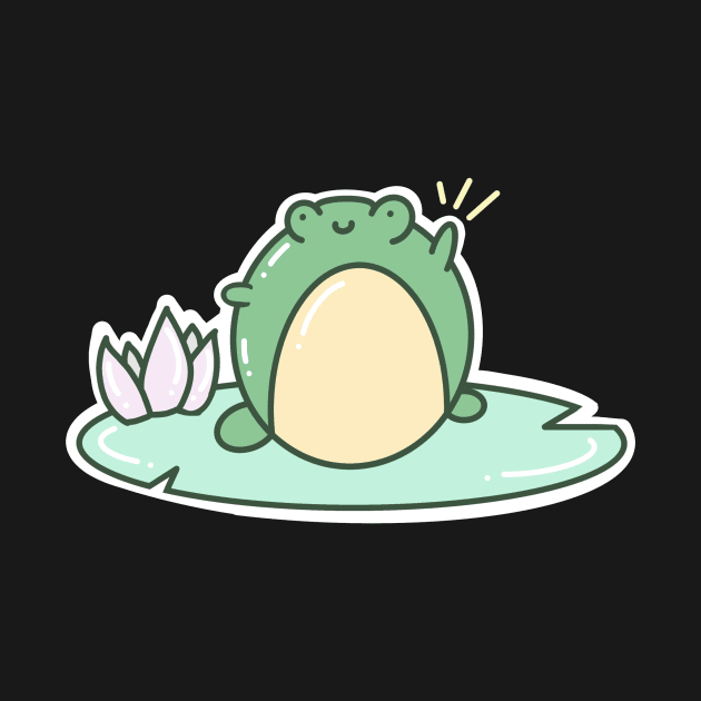 Cute Frog on Lily Pad by kawaiioki