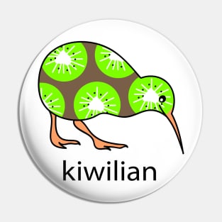 Funny kiwi as a civilian Pin