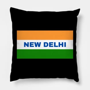 New Delhi City in Indian Flag Colors Pillow