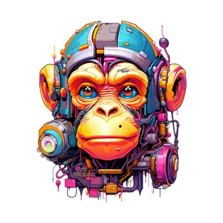 Cartoon monkey robot. T-Shirt, Sticker. T-Shirt