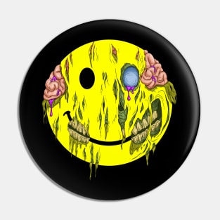 Happy Zombie Face Pin