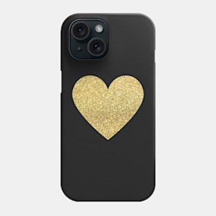 Gold Faux Glitter Heart Phone Case