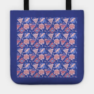 Nineties Dinosaurs Pattern Serenity Rose Quartz Version Tote