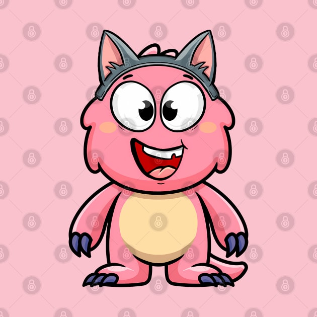 Baby Monster Pink Laughing Cat by Baby Monster CO