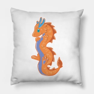 Cute Orange Eastern Dragon Twin Pillow