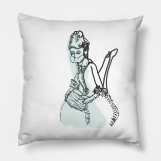 lady in blue Pillow