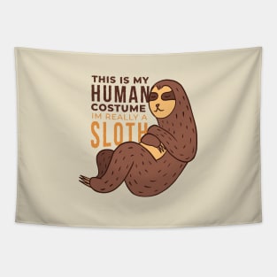 Human Sloth Quote Tapestry