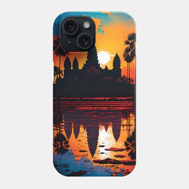 Splendid Angkor Wat View Phone Case by GozuDesigns