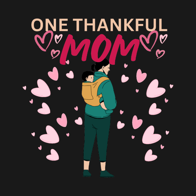 One Thankful Mom - Heart Illustration by Trendy-Now