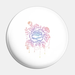 Colorful gradient floral design Pin