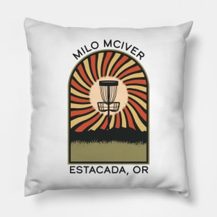 Milo Mciver Estacada, OR | Disc Golf Vintage Retro Arch Mountains Pillow